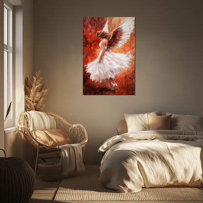 Angel Painting with Red Background