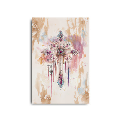 Boho Art Print with Cross