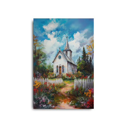 Chapel with Picket Fence