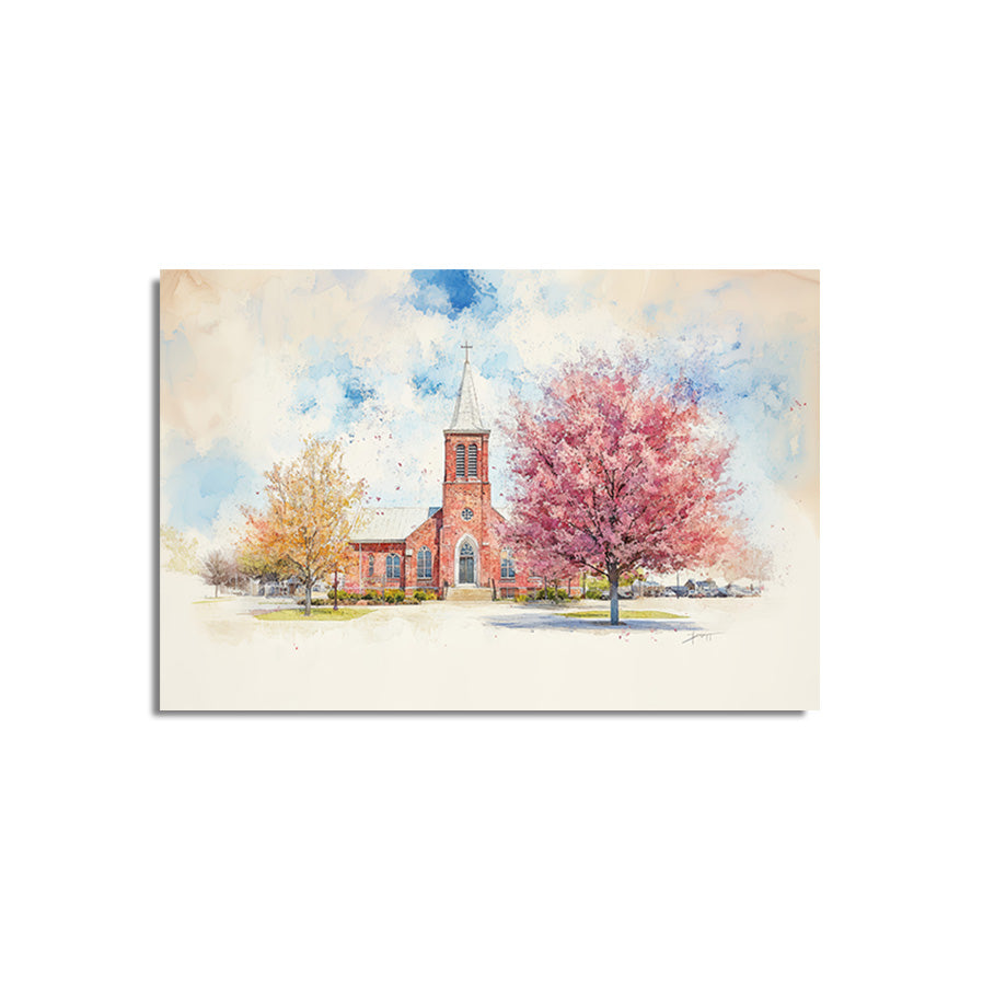 Church Watercolor Print