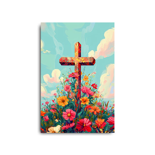 Cross with Pretty Flowers