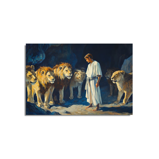 Daniel with Lions in Den