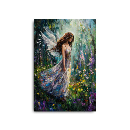 Flowers Meadow Angel Painting