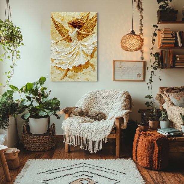 Flowy White Dress Angel Painting