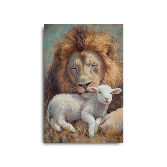 Lion Protecting Lamb