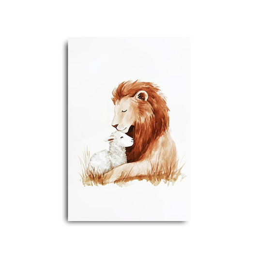 Lion and Lamb Watercolor