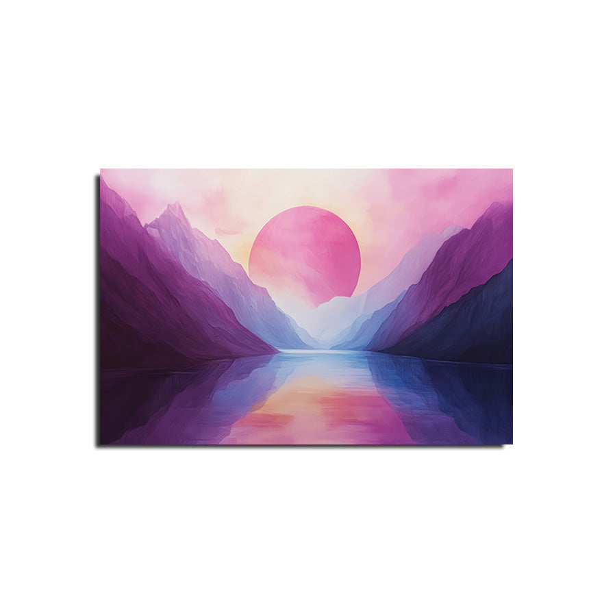 Purple Sunset in Mountains Art