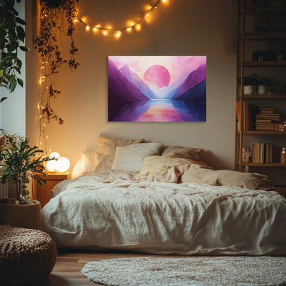 Purple Sunset in Mountains Art