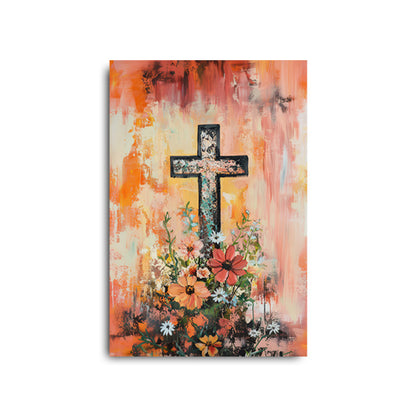 Simple Cross and Flowers