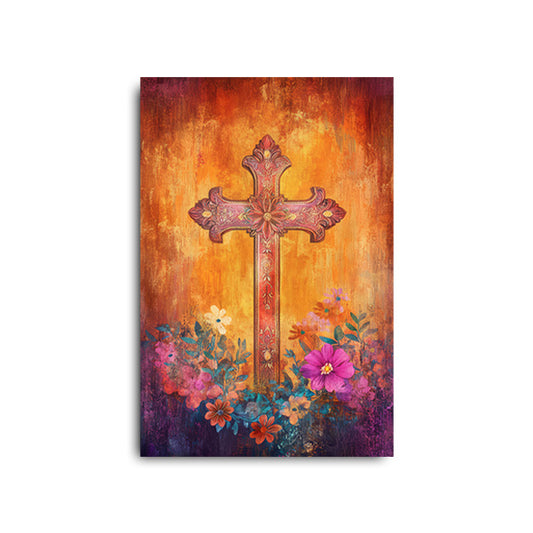 Stylish Boho Print of Christian Cross