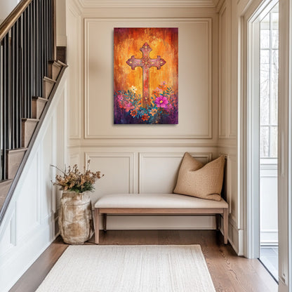 Stylish Boho Print of Christian Cross